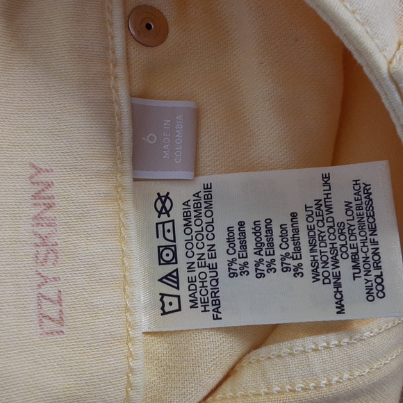 NWT Michael Kors Izzy Skinny Yellow Jeans - Picture 8 of 9